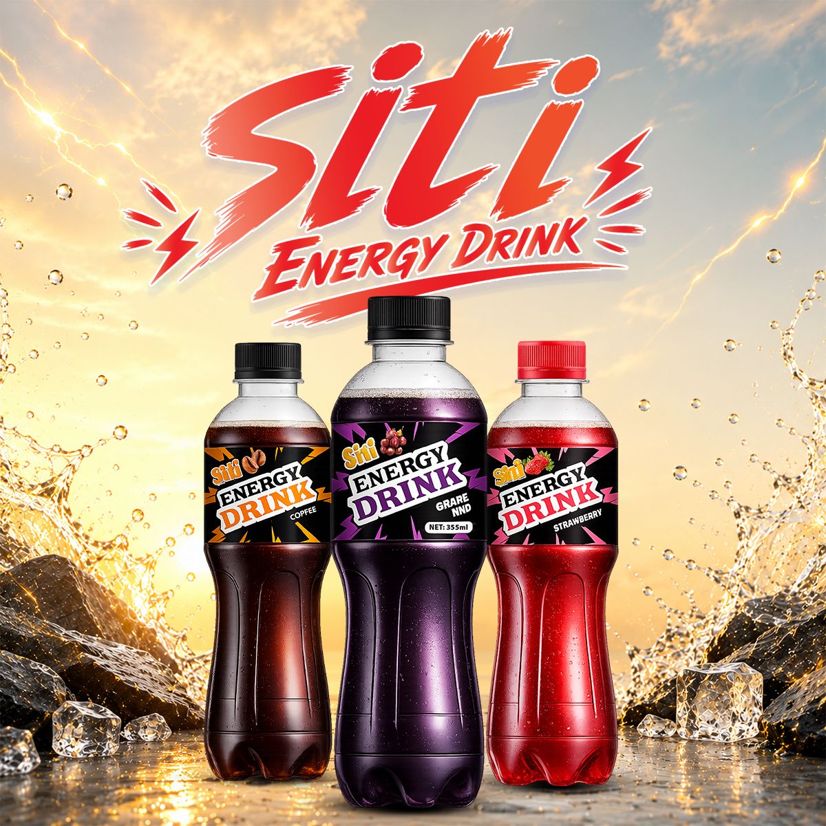 Siti - Nước tăng lực – 355ml chai PET