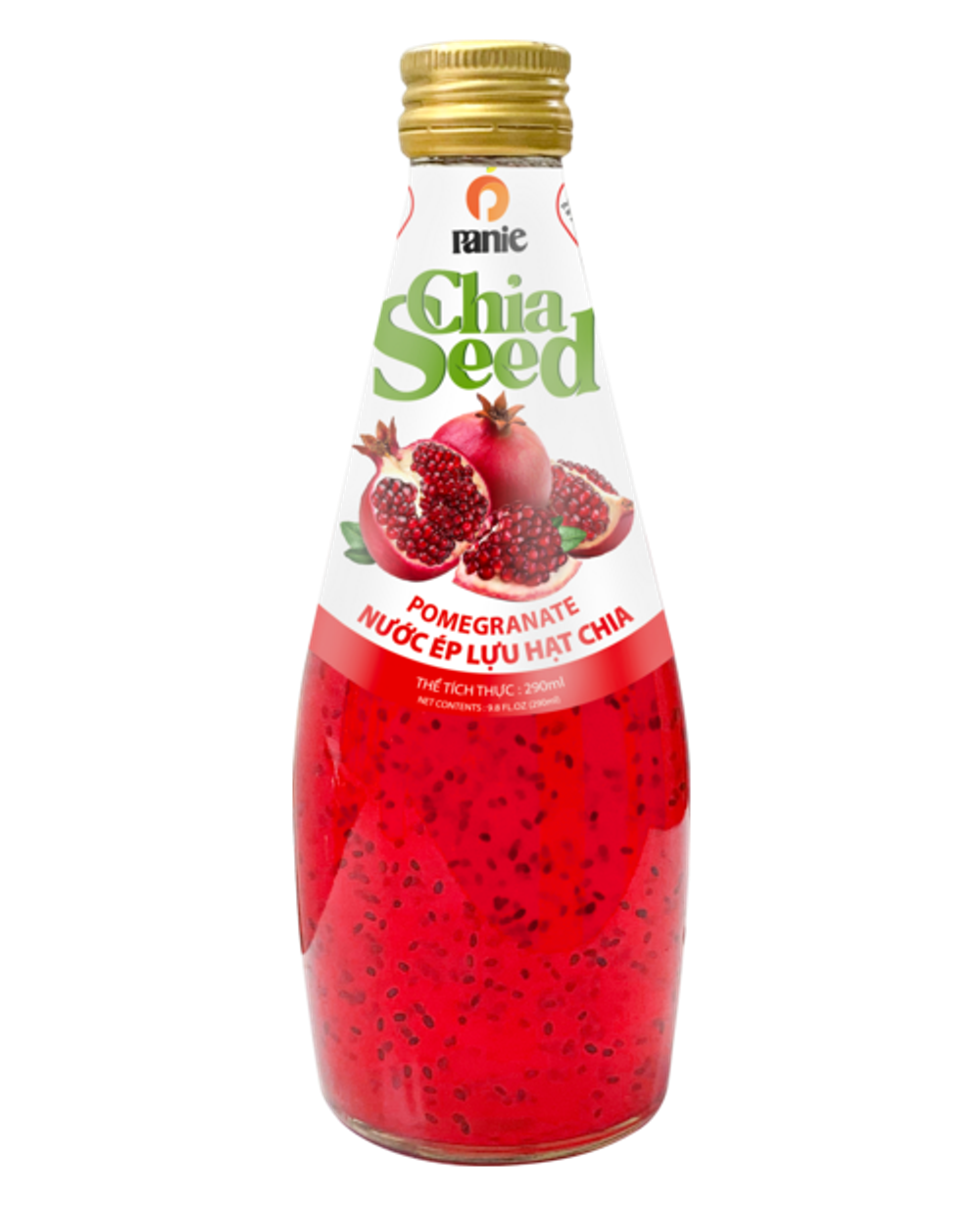 Panie Chia Seed Pomegranate 290ml glass bottle