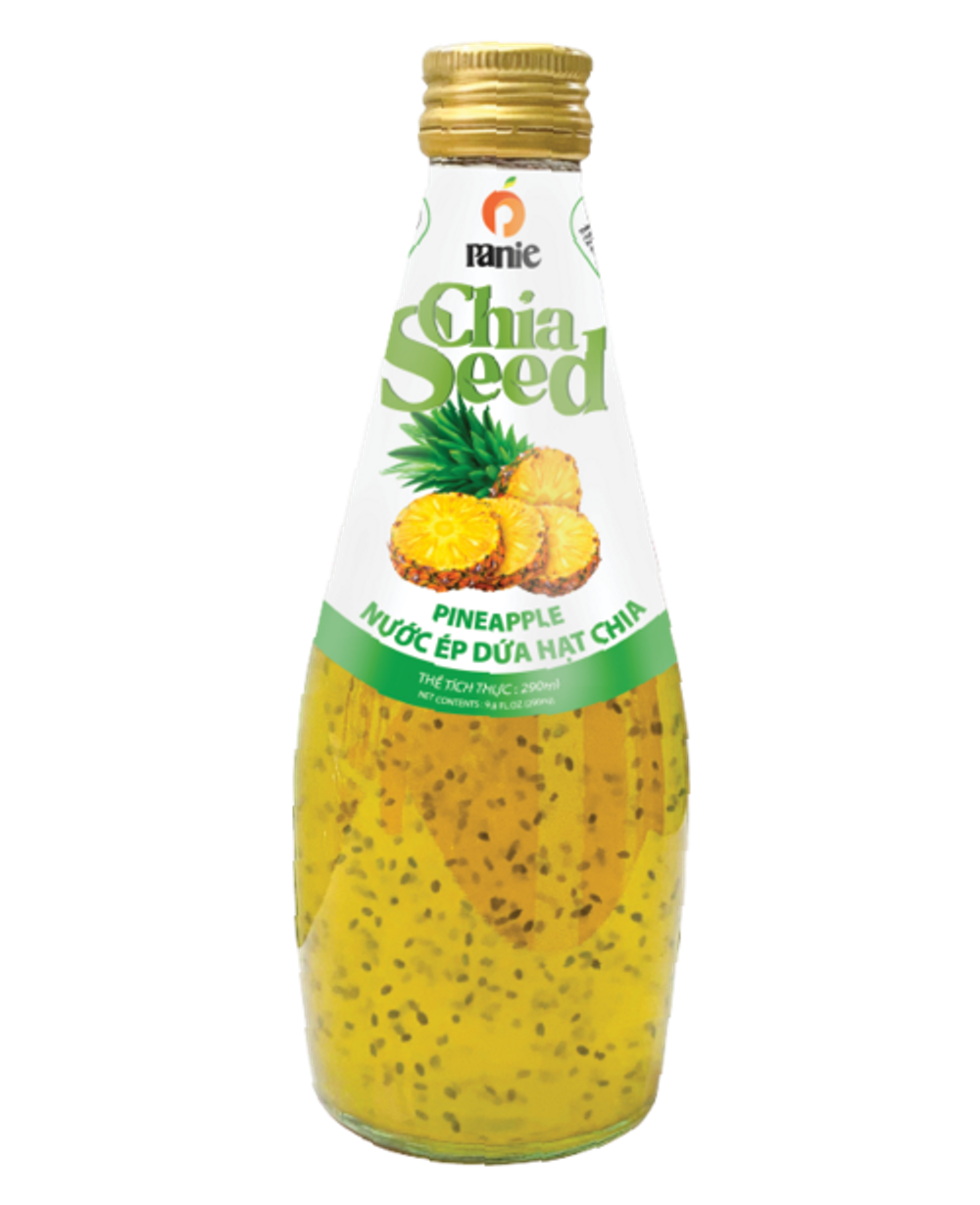 Panie Chia Seed Pineapple 290ml glass bottle