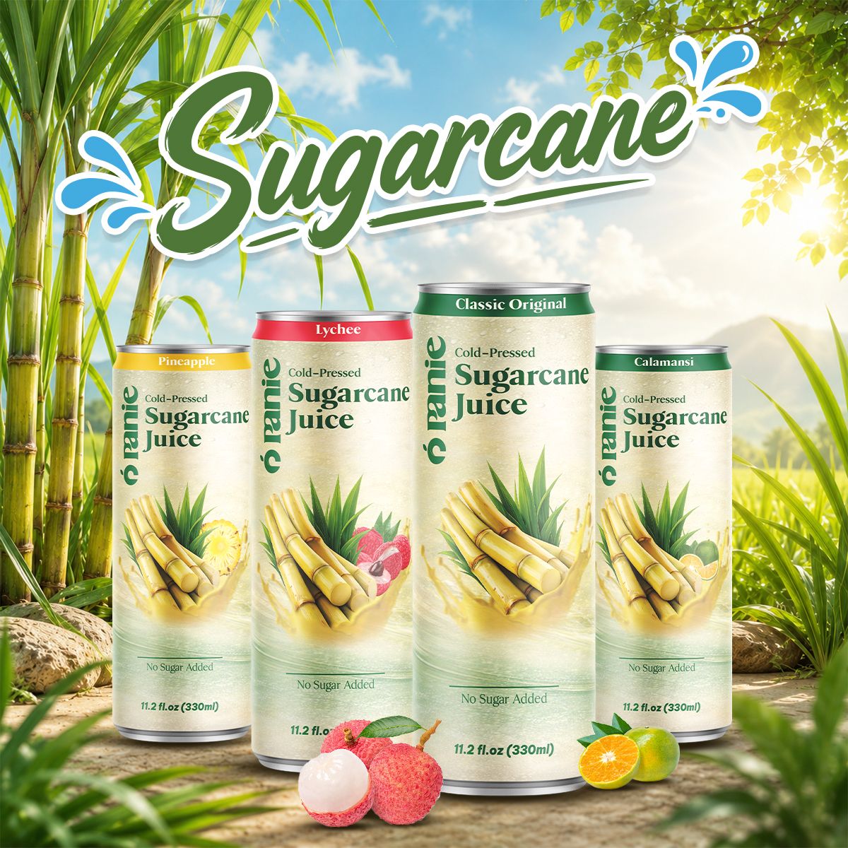 Panie - Nước mía – 250ml lon slim