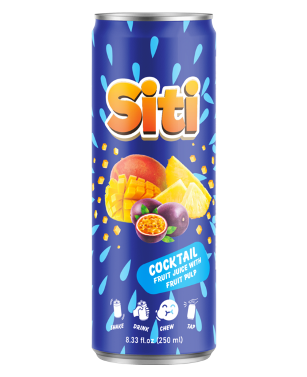 Nước ép trái cây hỗn hợp có thịt quả Siti 250ml lon slim