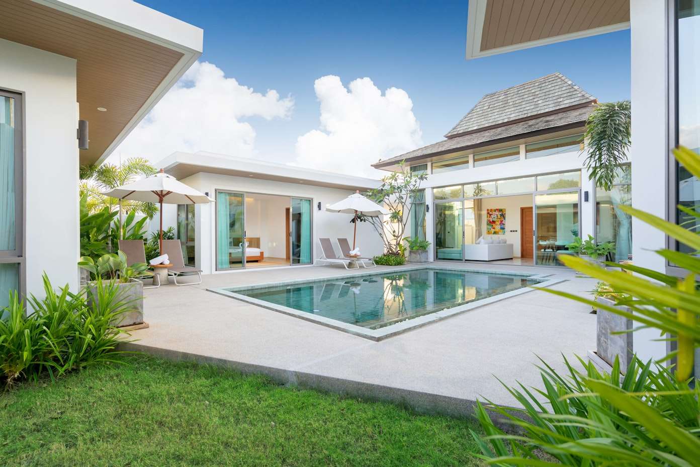 3-bedroom Shambhala Deluxe Garden Pool Villa in Bangtao for rent main image