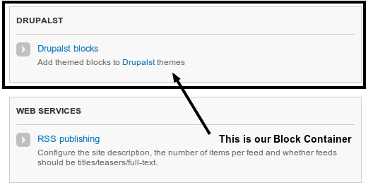 Illustration 1 for Add menu block in administrator configuration page