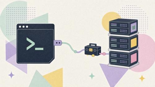 Terminal connected to shared hosting servers with a developer toolbox.
