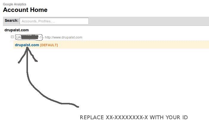 Illustration 1 for Add Google Analytics Code to your drupal 7 in 3 steps