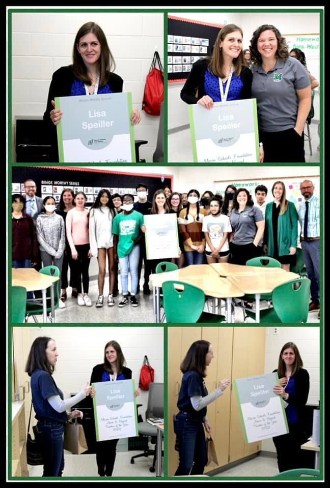 Collage of Lisa Speiller and her award