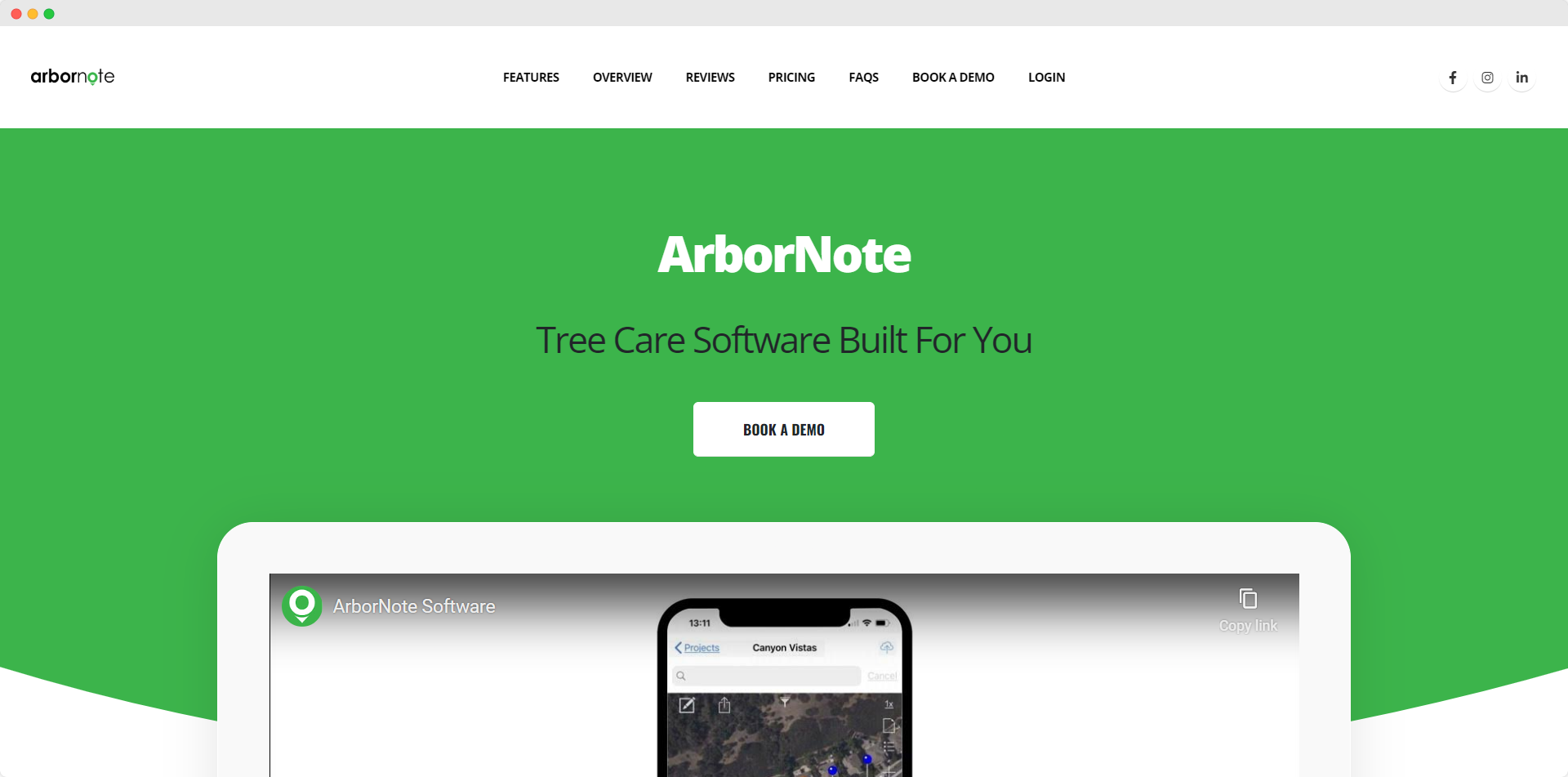 Screenshot of arbornote