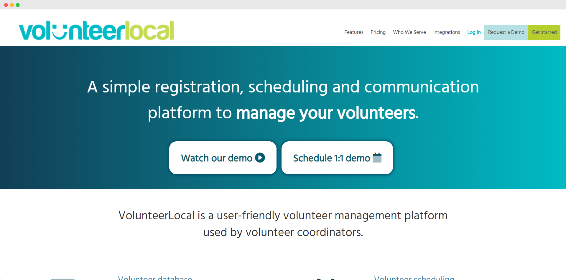 Screenshot of volunteerlocal