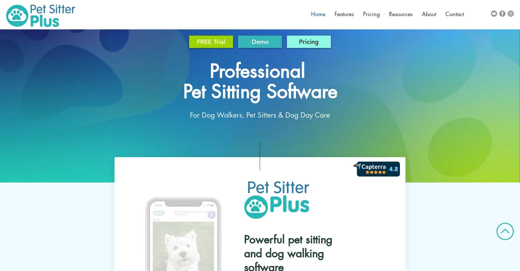 Screenshot of pet-sitter plus