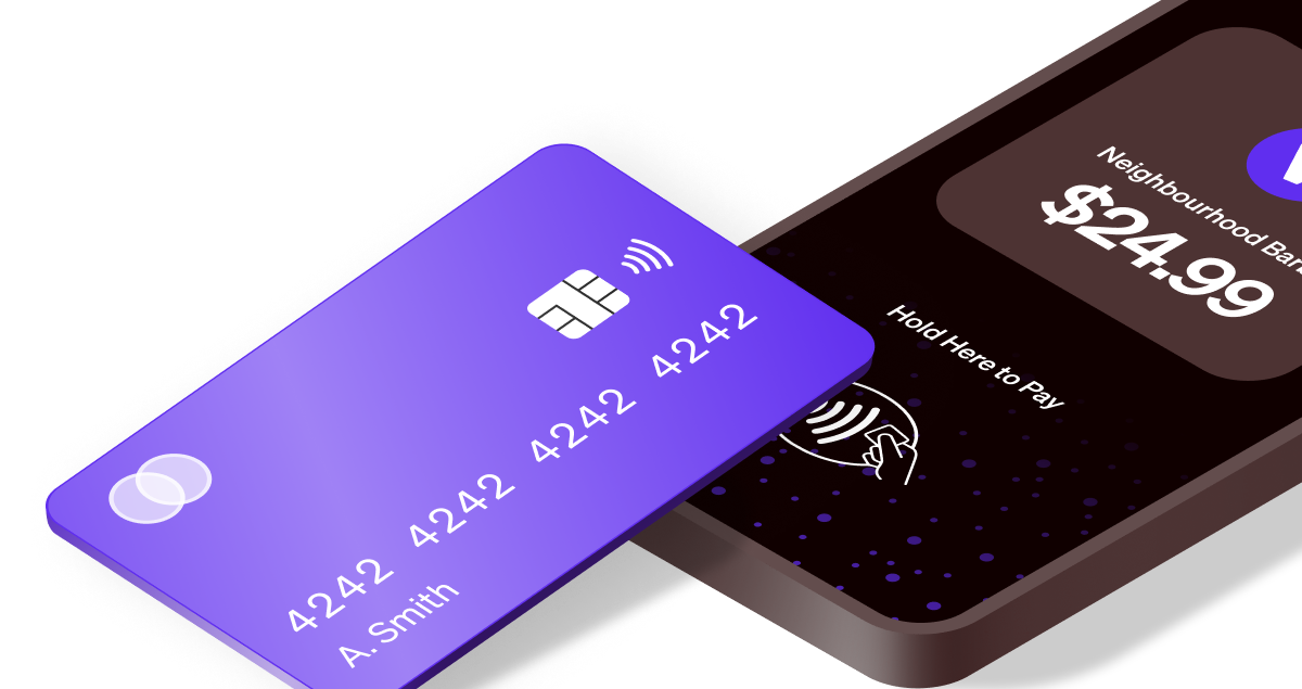a purple credit card that says a. smith on it