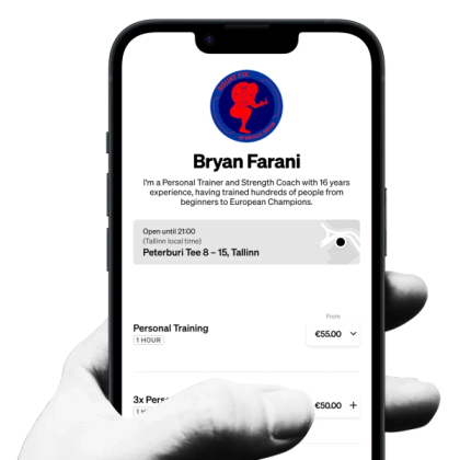 a hand holding a phone that says bryan farani on the screen