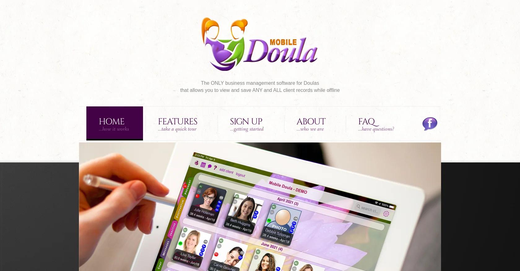 Screenshot of mobile-doula