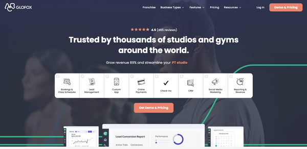 a screenshot of a website that says " trusted by thousands of studios and gyms around the world "