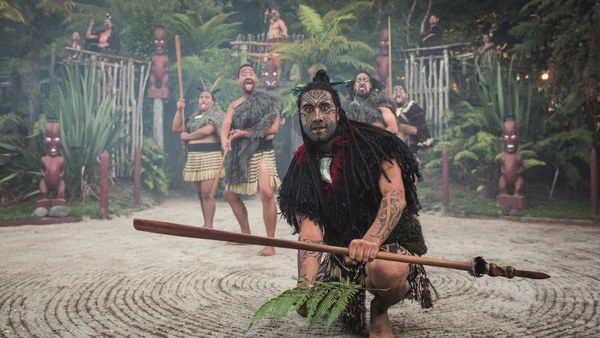 Māori  man welcomes guests in Rotorua