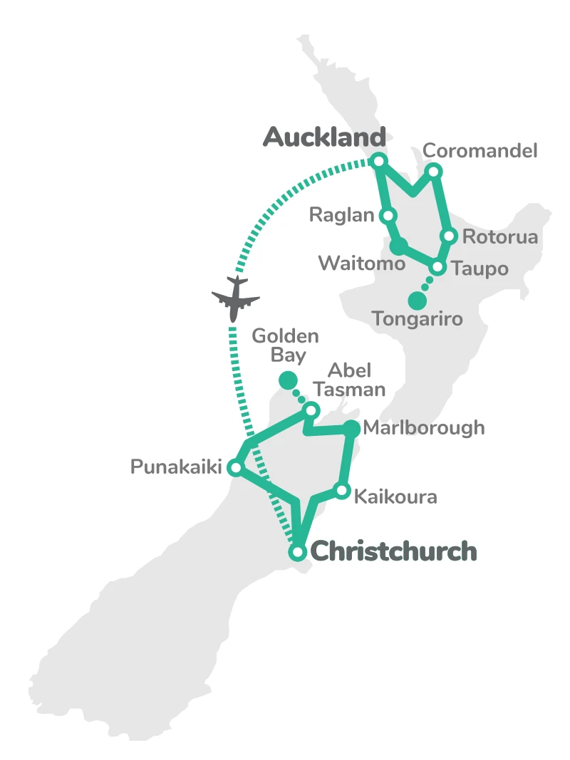 NZ Adventurer route map