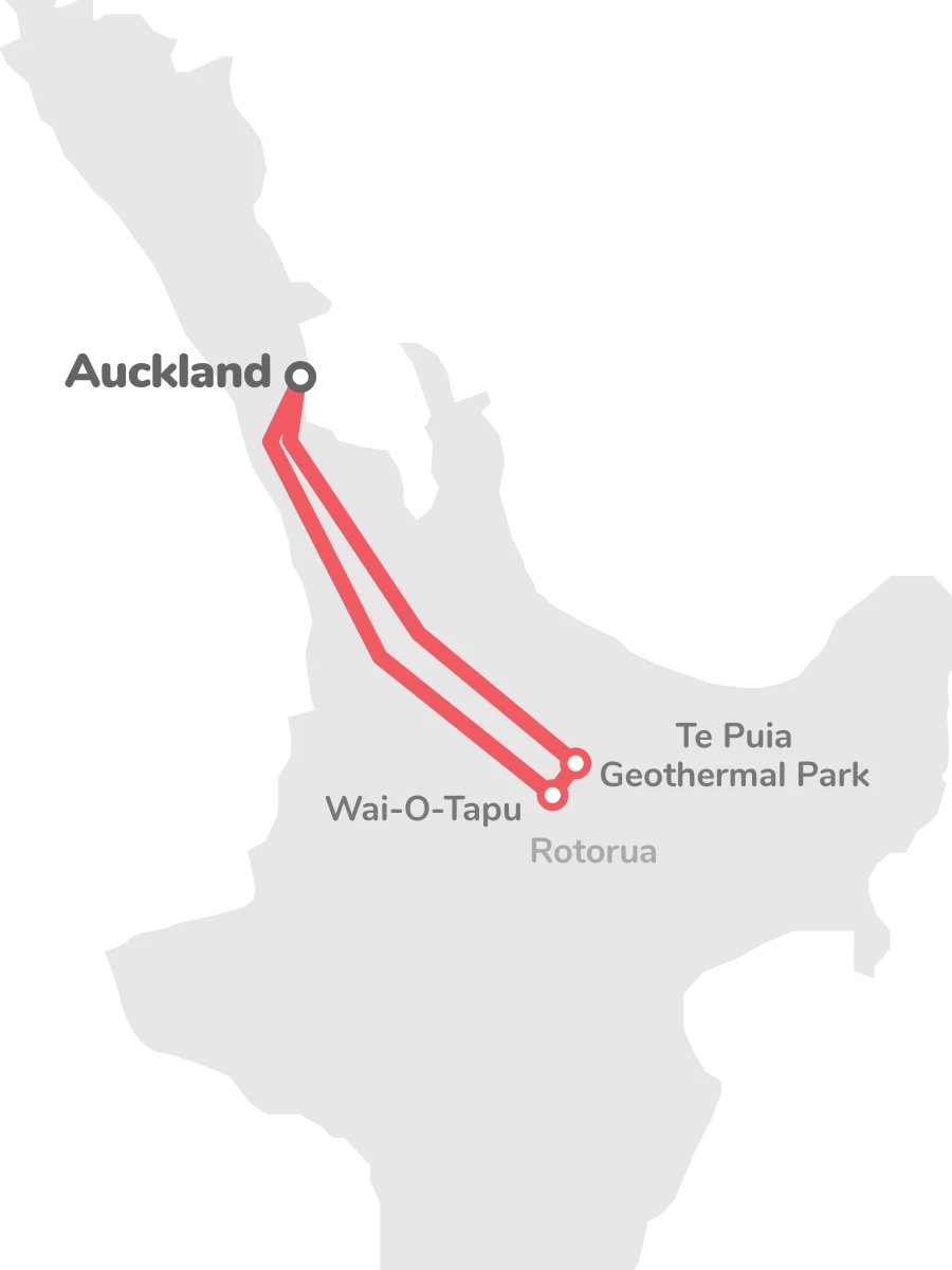 Wai-O-Tapu & Te Puia Tour Map