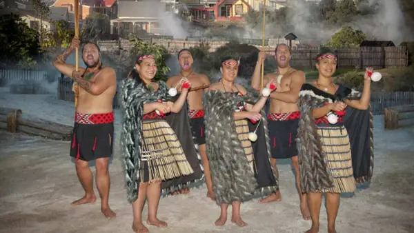 Maori welcome at Whakarewarewa village