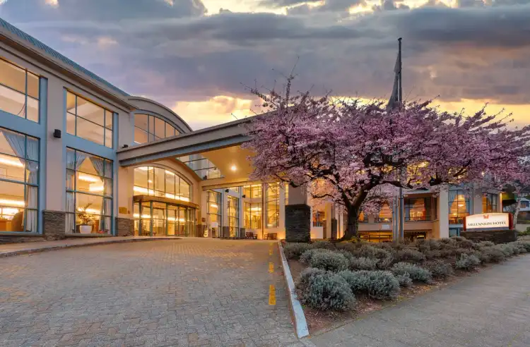Millennium Queenstown exterior at sunset