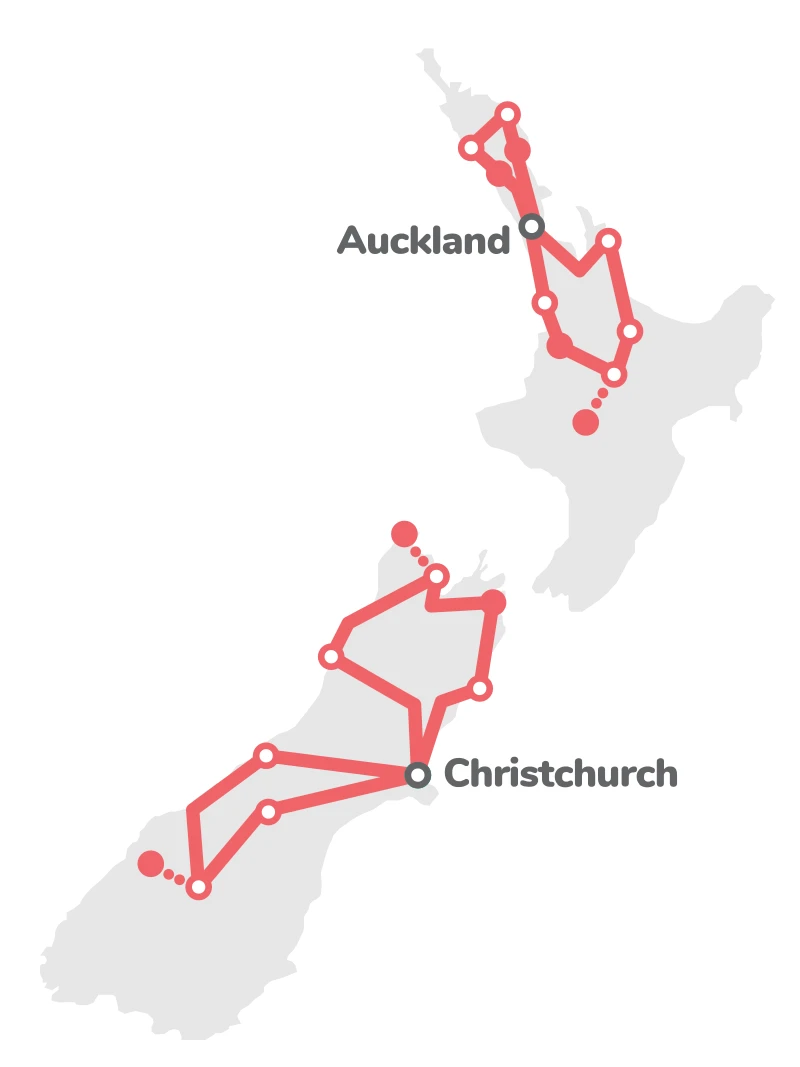 Wild Kiwi New Zealand Tours Map
