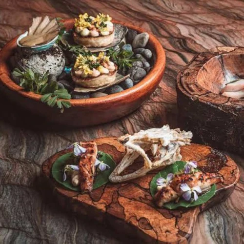 Plates of food at Ahi restaurant