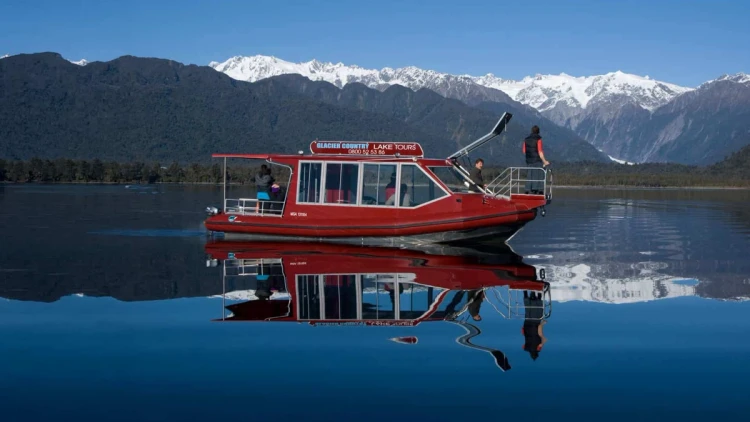 Boat on Lake Mapourika