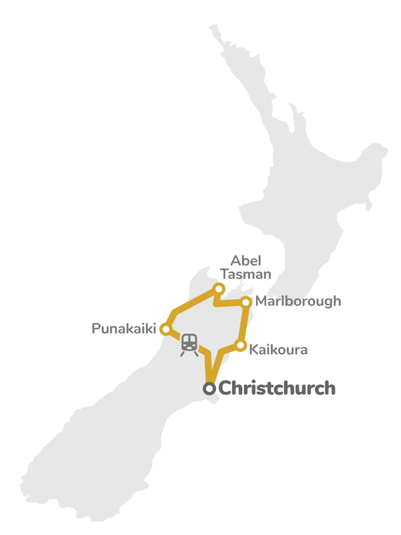 South Island Pioneer route map
