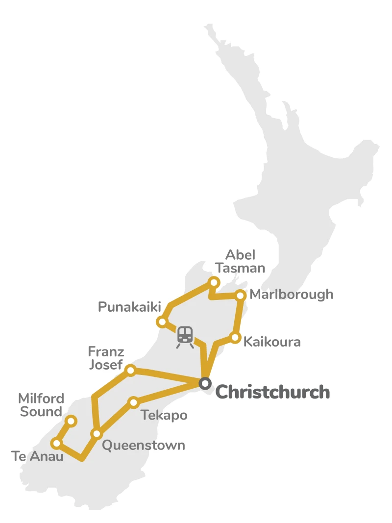 Ultimate South Island route map
