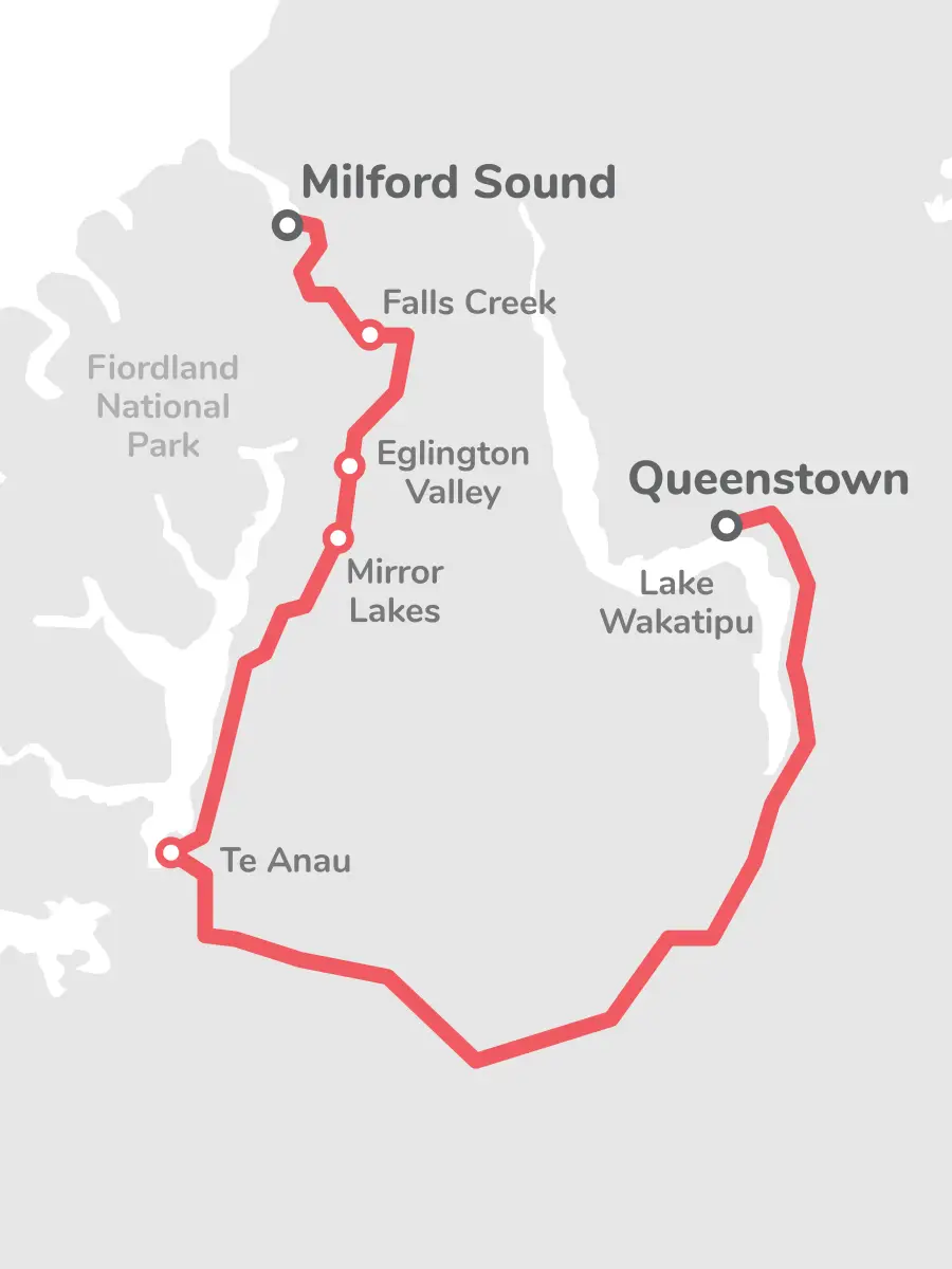 Milford Sound Tour: Coach & Cruise Map