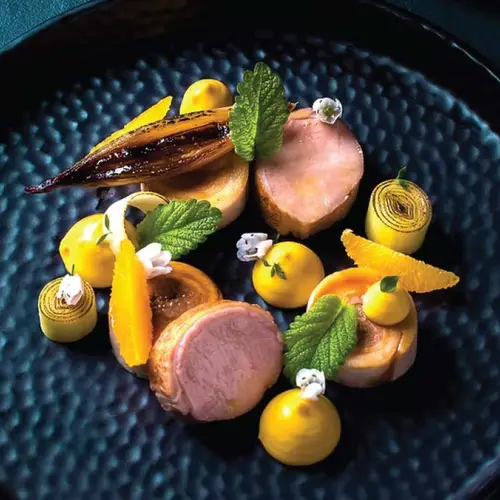 Beautiful plate of meat and vegetables