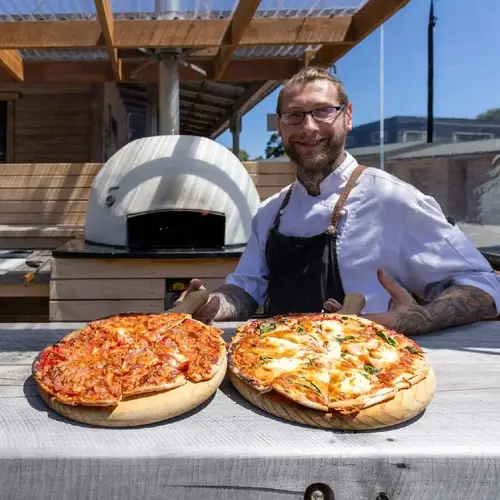 Pizzas at the Punakaiki Rocks Hotel and Garden Bar