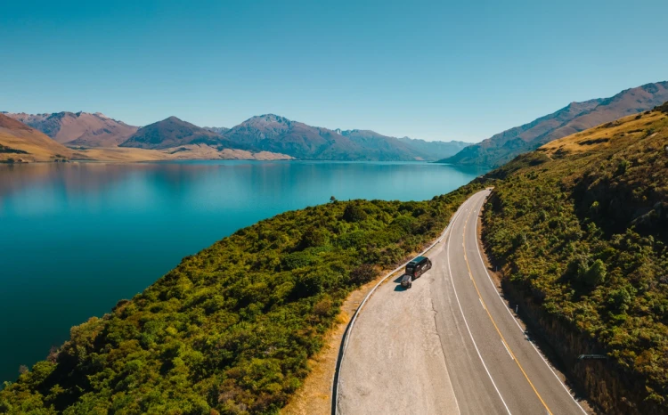 Wild Kiwi Bus from a drone view