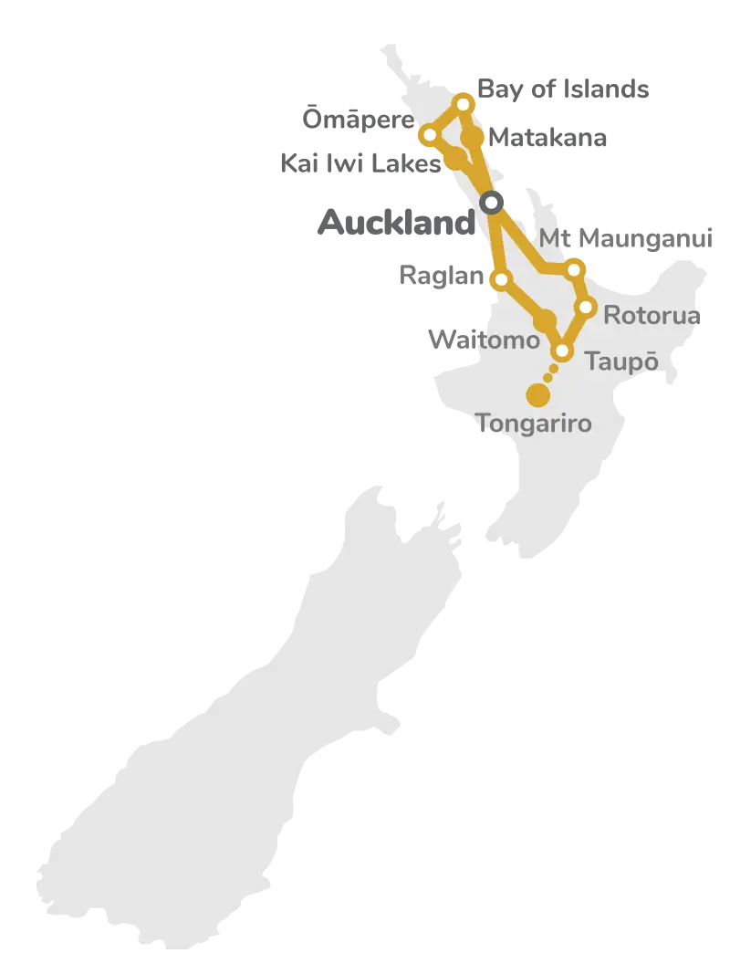 New Zealand Showcase route map