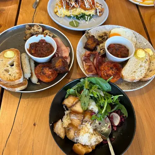 Plates of food at The Greedy Cow Cafe