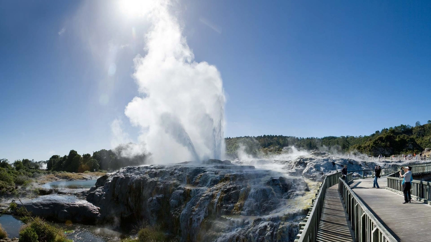 Geyser exploding in Rotorua