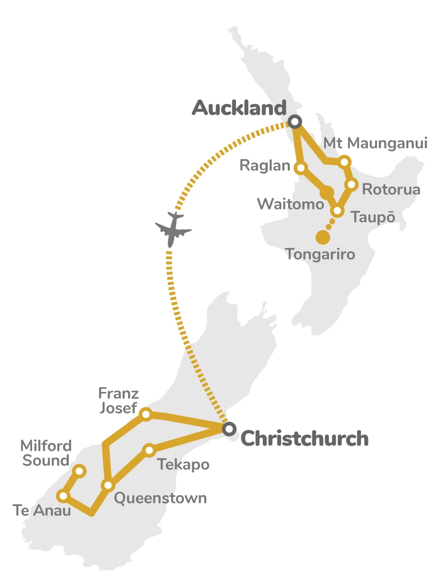 New Zealand Highlights Map