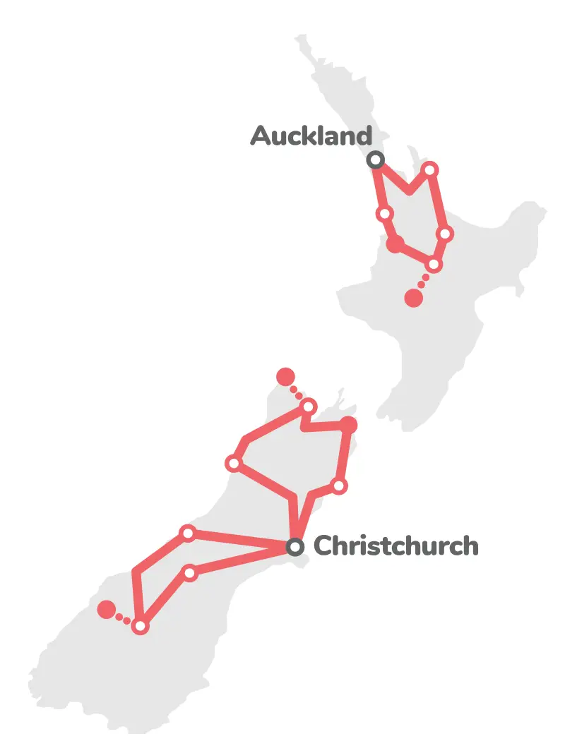 Wild Kiwi New Zealand Tours Map