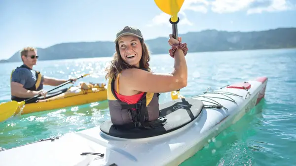 Woman kayaking