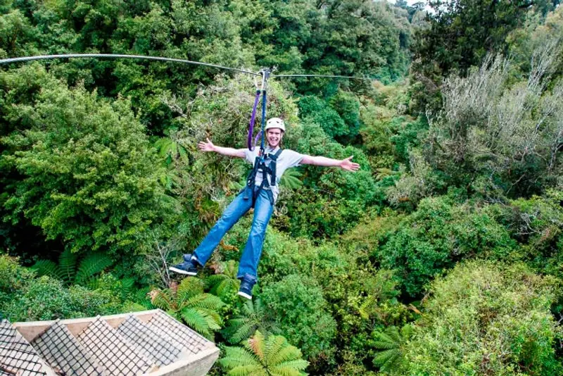 Image of a man on a zipline