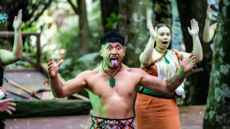 Māori cultural performance at Te Pa Tu in New Zealand