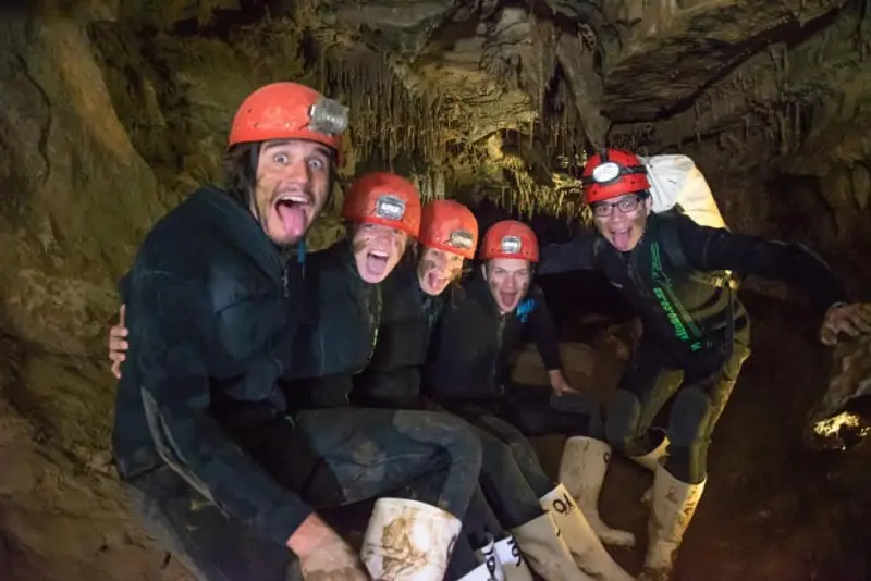 Image of people in an underground cave