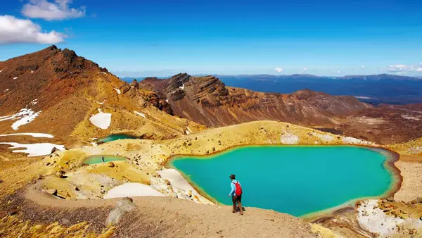 Person hiking the Tongariro Crossing