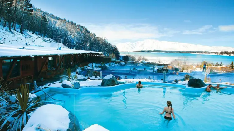 People relaxing at Tekapo Hot Springs