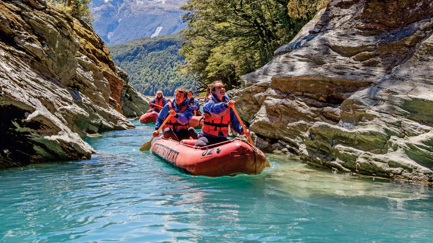 People on funyaks in Glenorchy