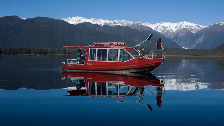 Boat on Lake Mapourika