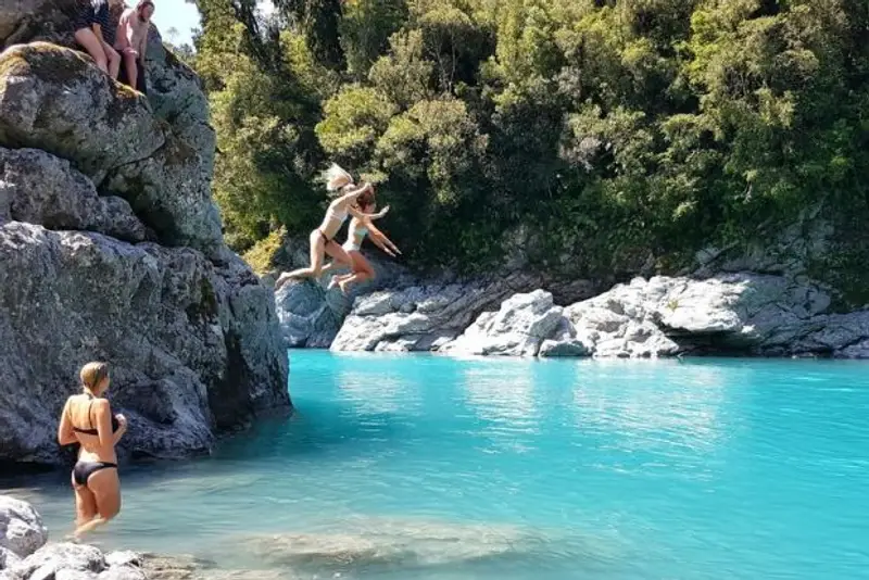 Wild Kiwi Guests Swimming at The Blue Pools