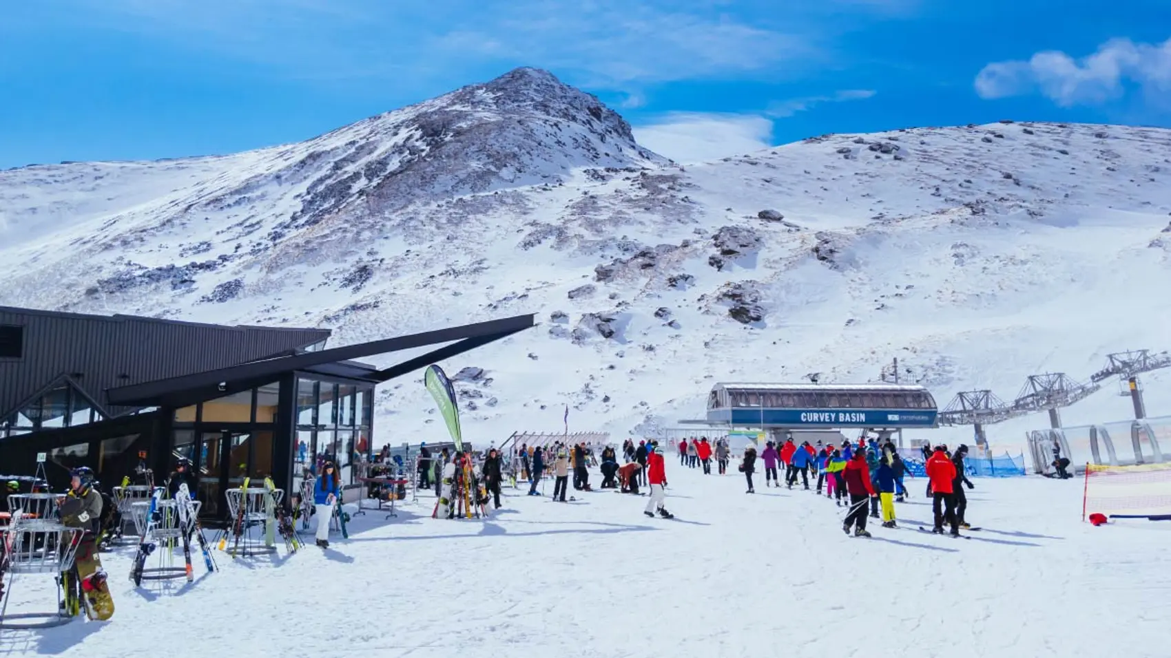 People at a ski lift at The Remarkables in Queenstown