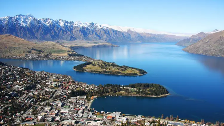 Views over Queenstown in New Zealand