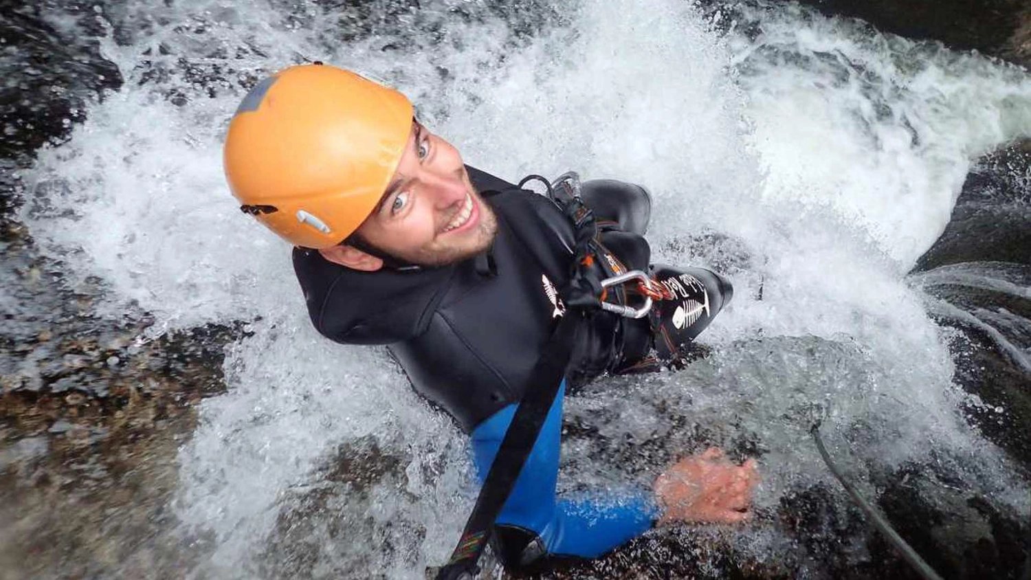 Man canyoning in Abel Tasman