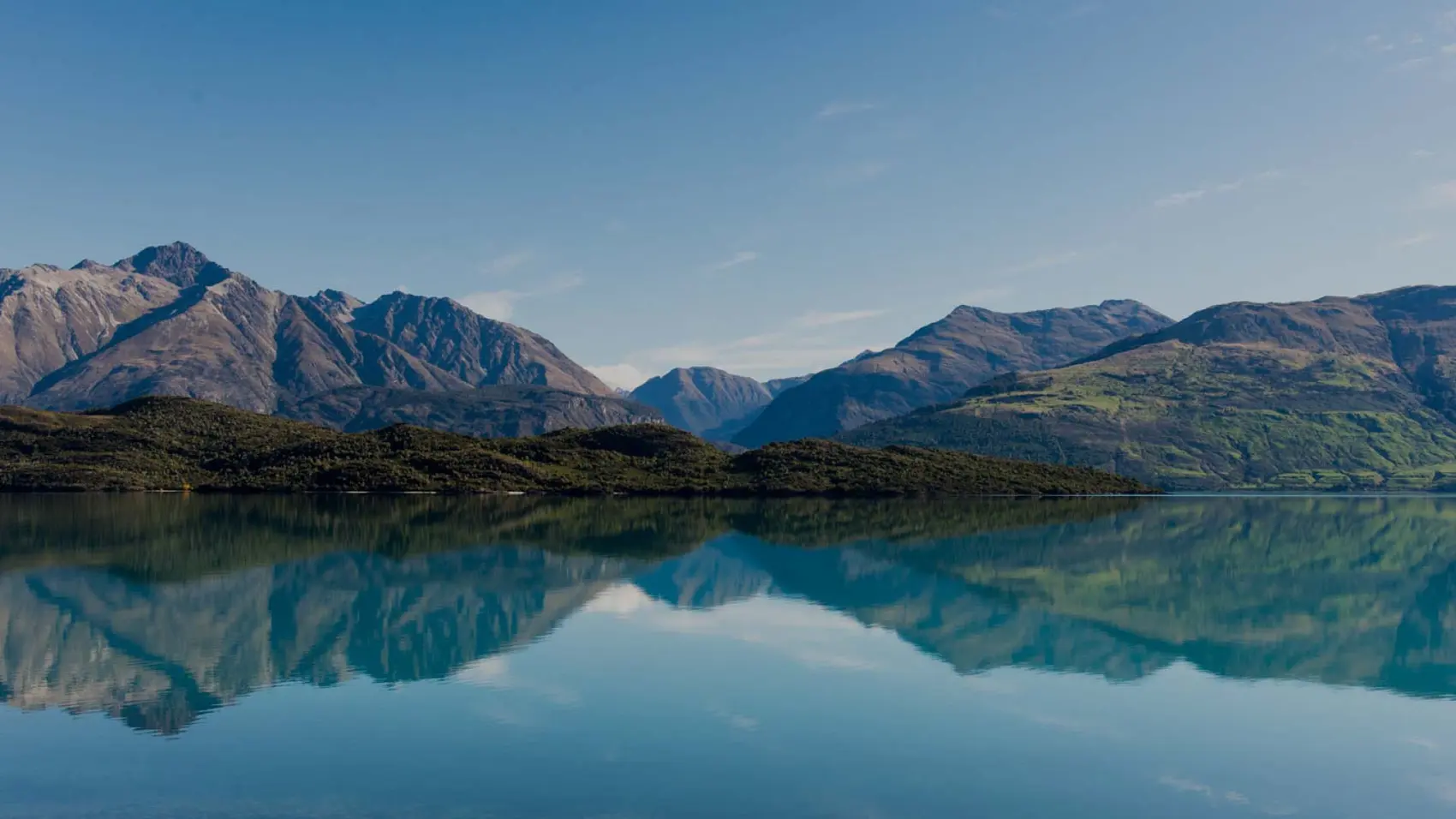 Lake Wakatipu with mountains in the background