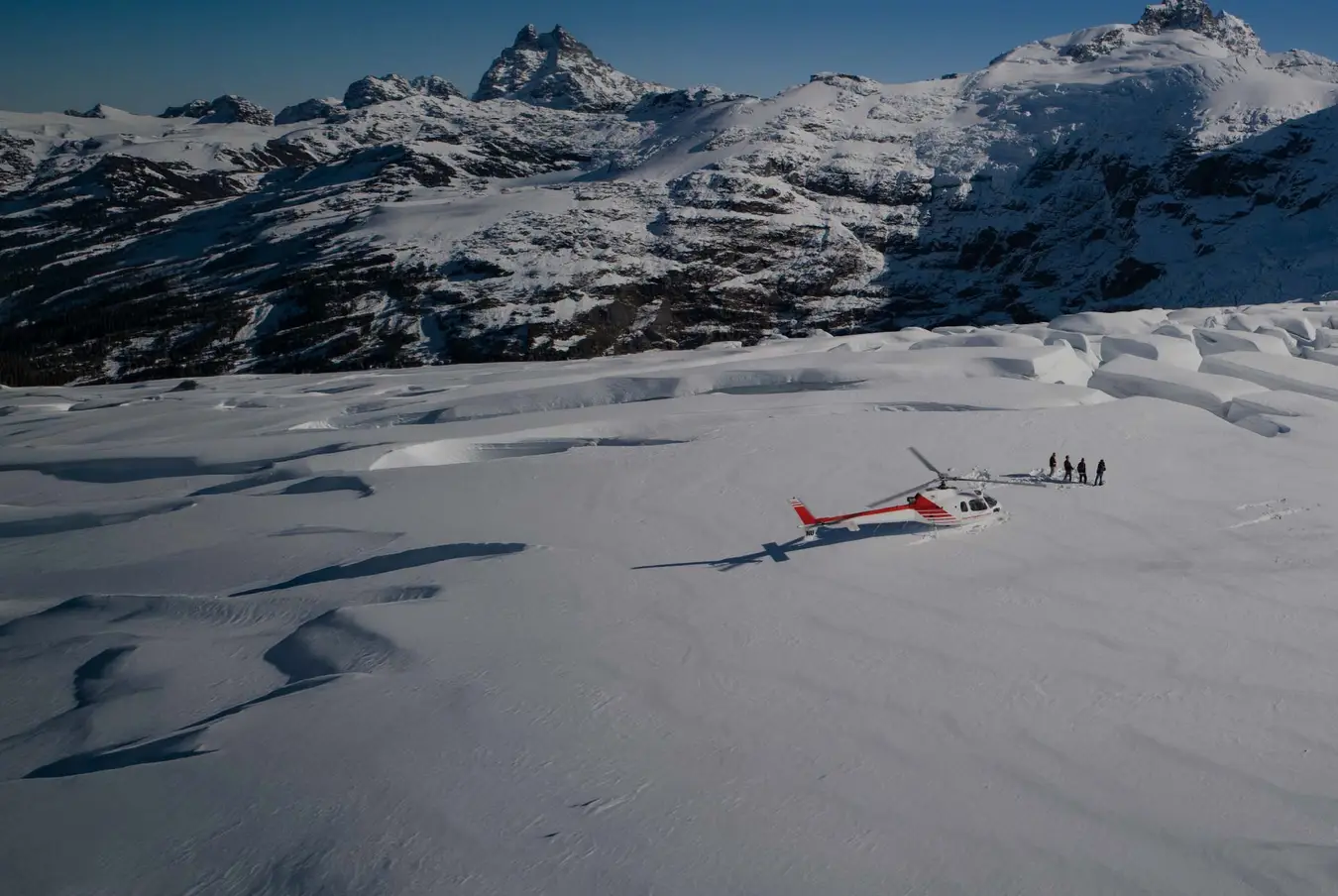 Helicopter on a mountain in New Zealand